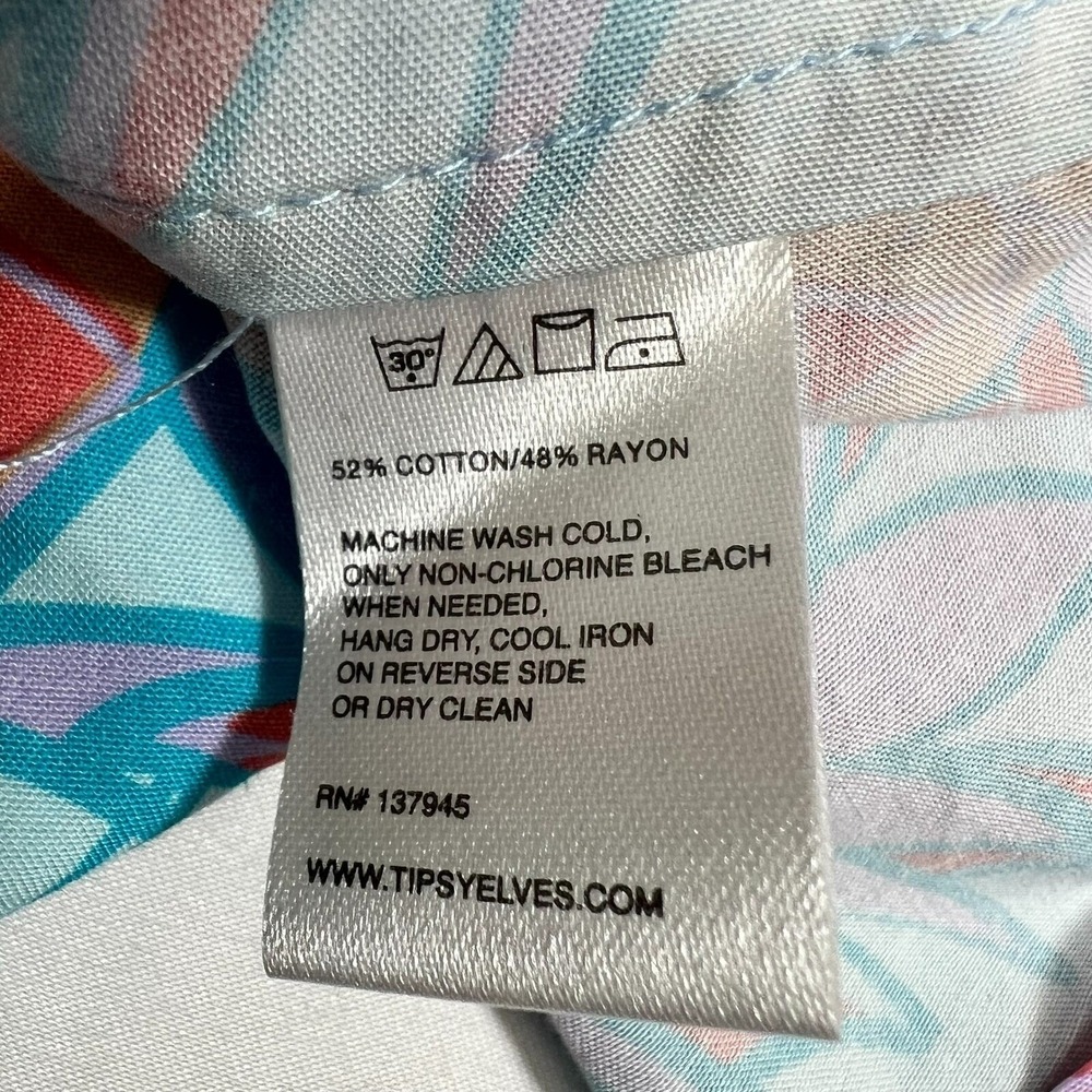 Tipsy Elves Men's Hawaiian Shirt Pineapple Print Tropical Size XL - Picture 6 of 7